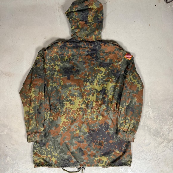 Vintage 1994 German Flecktarn Camo Parka H. Winnen GMBH Military Jacket Mens L - Picture 6 of 8